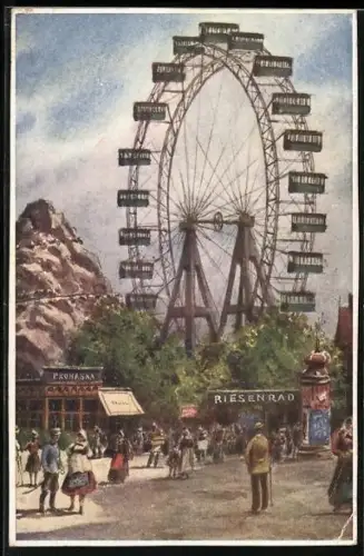 Künstler-AK Wien, Wiener Prater, Riesenrad
