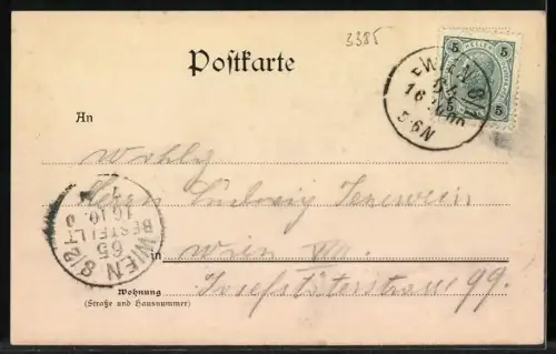 AK Wien, Ausstellungsstrasse im k. k. Prater mit Pferdewagen