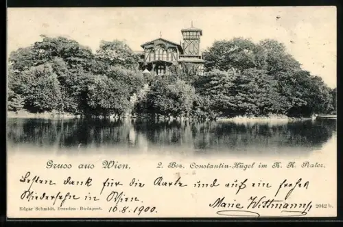 AK Wien, Constantin-Hügel im Wiener Prater