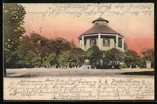 AK Wien, Cafe-Restaurant Lusthaus im Wiener Prater