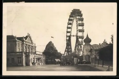 AK Wien, Wiener Prater, Riesenrad mit Lustspieltheater