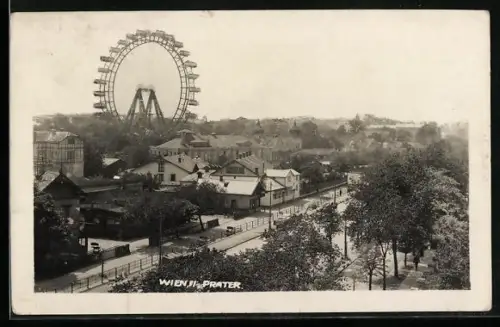 AK Wien, Wiener Prater, Strassenpartie mit Riesenrad