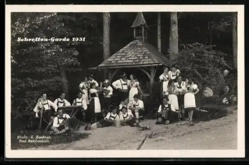 AK Schroffen-Garde an einem Schutzhäuschen, 1931