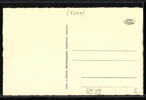 AK Berchtesgaden, Almtanz mit Trompete, Klarinette, Akkordeon