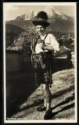 AK Berchtesgadener Bub in bayerischer Tracht