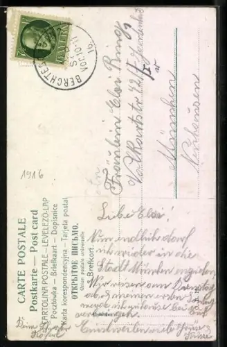 AK St. Bartholomä am Königsee, Ansicht von zwei Frauen in bayerischer Tracht in einem Boot sitzend