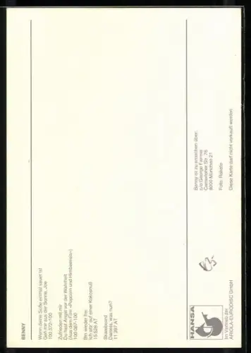 AK Musiker Benny in kariertem Hemd, Autograph