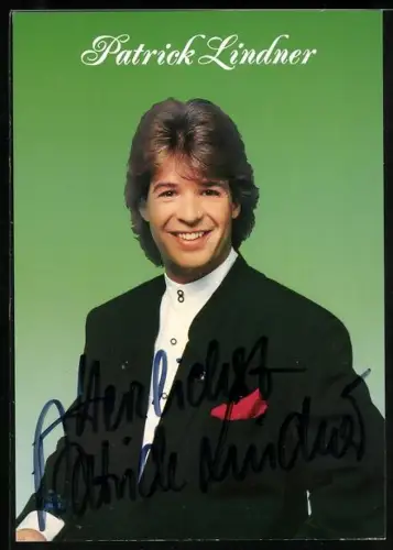 AK Musiker Patrick Lindner im Anzug, Autograph