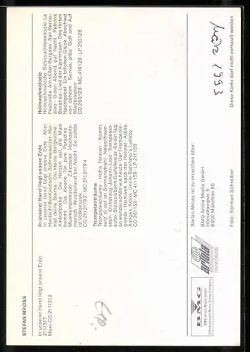 AK Musiker Stefan Mross mit Trompete, Autograph