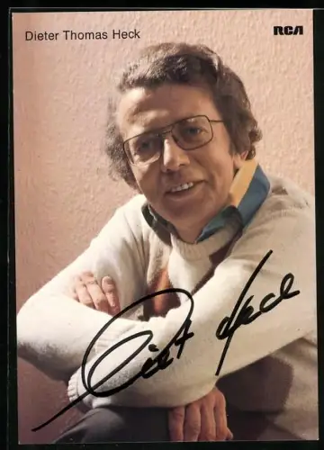 AK Musiker Dieter-Thomas Heck in die Kamera lächelnd, Autograph