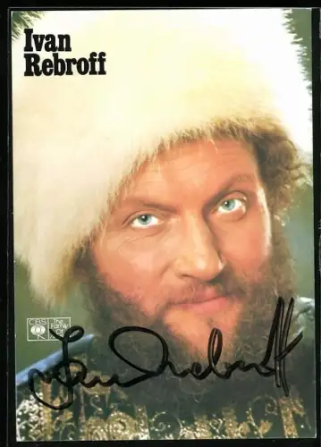 AK Musiker Ivan Rebroff mit Pelzmütze, Autograph