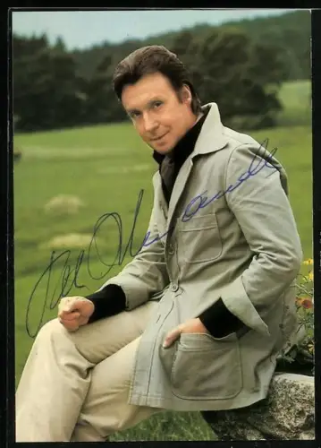 AK Musiker Peter Alexander im Grünen, Autograph