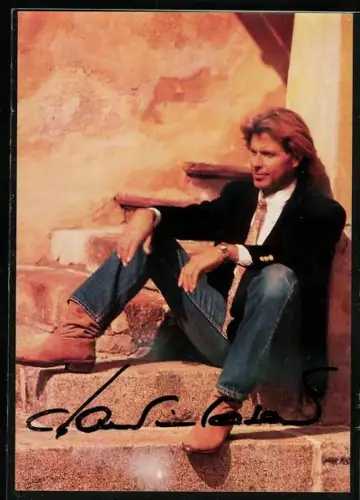 AK Musiker Hansi Hinterseer im Jackett mit Krawatte, Autograph