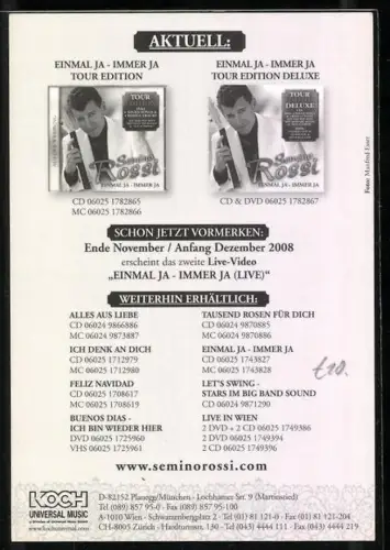 AK Musiker Semino Rossi mit Gitarre, Autograph