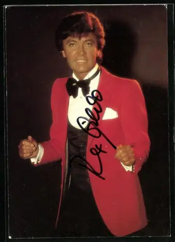 AK Musiker Rex Gildo in roter Jacke, Autograph