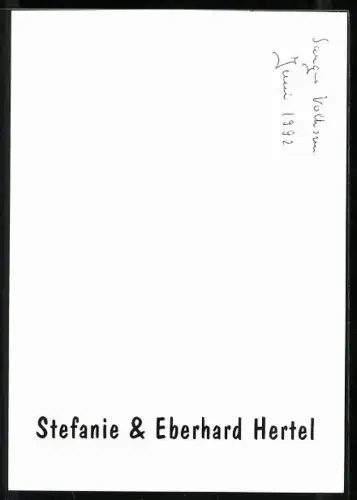 AK Sänger Eberhard Hertel mit seiner Tochter Stefanie, Autograph