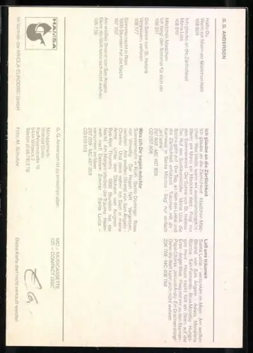 AK Musiker G. A. Anderson im Porträt, Autograph