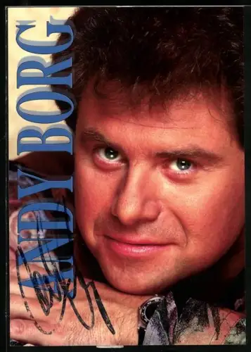 AK Musiker Andy Bord im Porträt, Autograph
