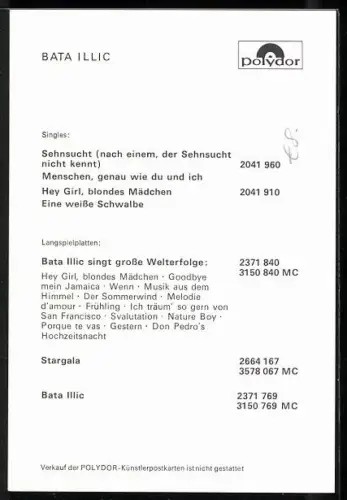 AK Musiker Bata Illic in Lederstiefeln, Autograph