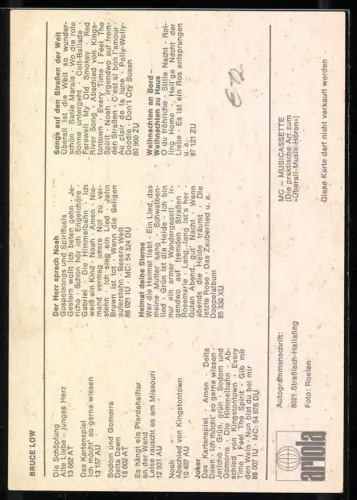 AK Musiker Bruce Low im gepunkteten Hemd, Autograph