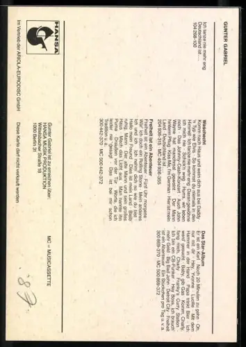 AK Musiker Gunter Gabriel mit Gitarre, Autograph