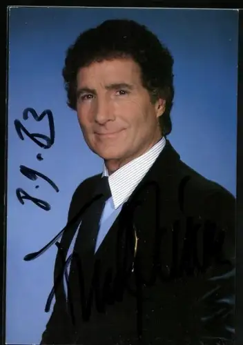 AK Musiker Freddy Quinn im Anzug, Autograph