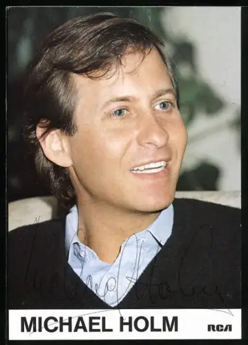 AK Musiker Michael Holm im Pullover, Autograph