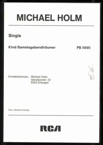 AK Musiker Michael Holm im Pullover, Autograph