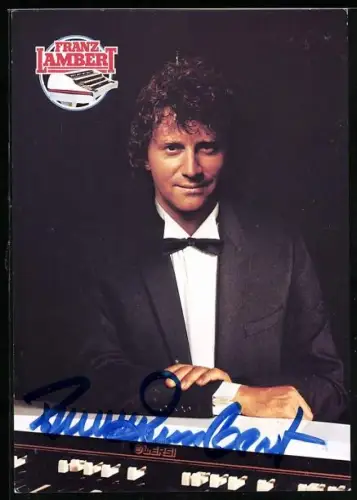 AK Musiker Franz Lambert im Anzug, Autograph