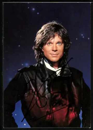 AK Musiker Jürgen Drews in Lederjacke, Autograph