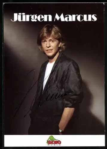 AK Musiker Jürgen Marcus in schwarzer Jacke, Autograph