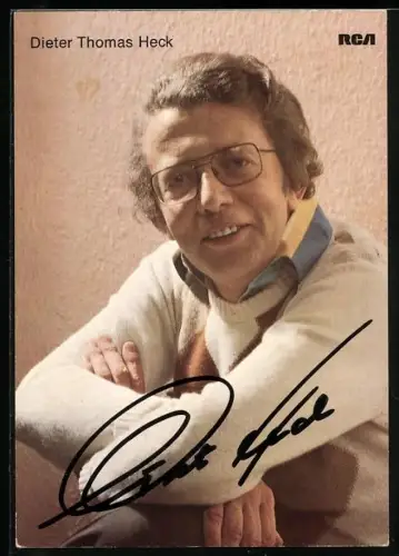 AK Musiker Dieter-Thomas Heck in die Kamera lächelnd, Autograph