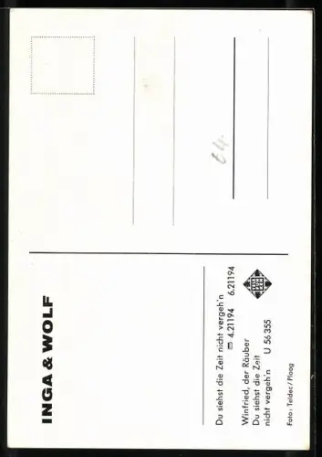 AK Musiker-Duo Inga & Wolf im Porträt, Autograph