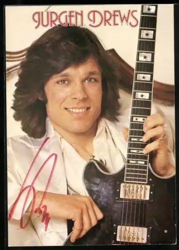 AK Musiker Jürgen Drews mit Gitarre, Autograph