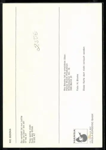 AK Musiker Ric Seroka im gestreiften Hemd, Autograph