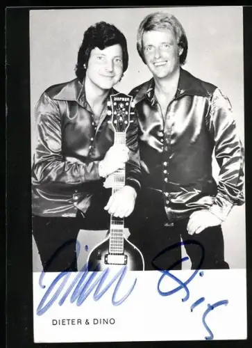 AK Musikduo Dieter & Dino mit Gitarre, Autograph