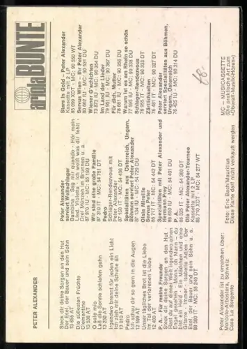 AK Musiker Peter Alexander mit schwarzer Fliege, Autograph