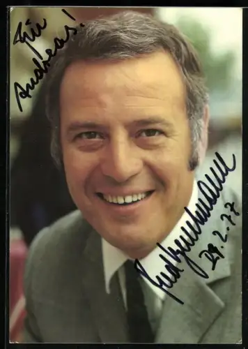 AK Musiker Fred Bertelmann mit Anzug und Krawatte, Autograph