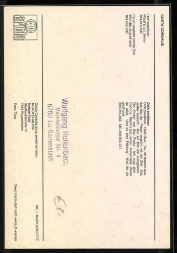 AK Musiker Costa Cordalis mit Autograph