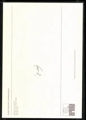 AK Musikerin Lonny Kellner-Frankenfeld mit Blumenstrauss, Autograph