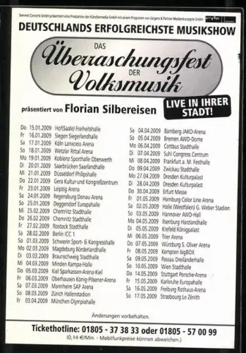 AK Musiker Florian Silbereisen sitzend in die Kamera schauend, Autograph