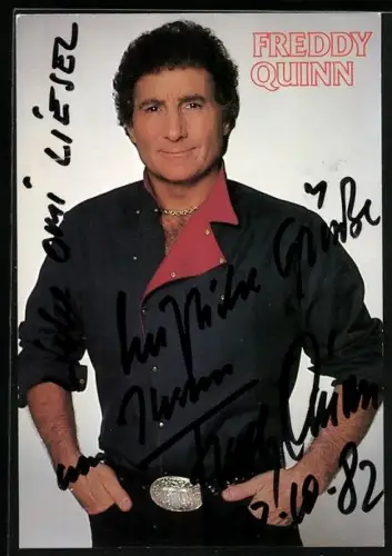 AK Sänger Freddy Quinn im Porträt mit Autograph