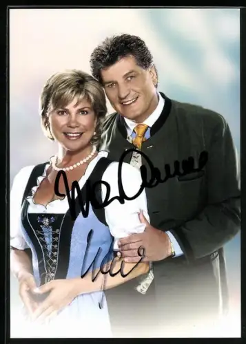 AK Musiker Marianne & Michael in Trachten, Autograph