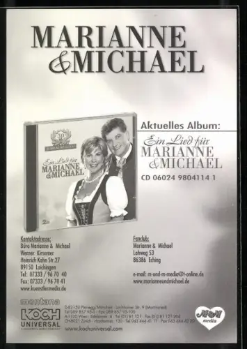 AK Musiker Marianne & Michael in Trachten, Autograph