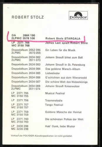 AK Musiker Robert Stolz mit seiner Ehefrau, Autograph