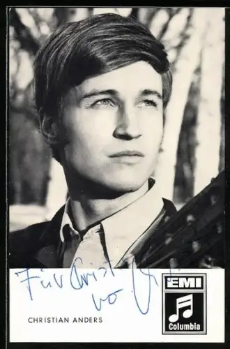 AK Musiker Christian Anders im Porträt, Autograph