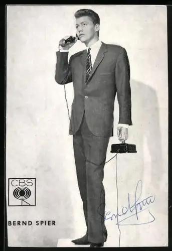AK Musiker Bernd Spier mit Telefon, Autograph