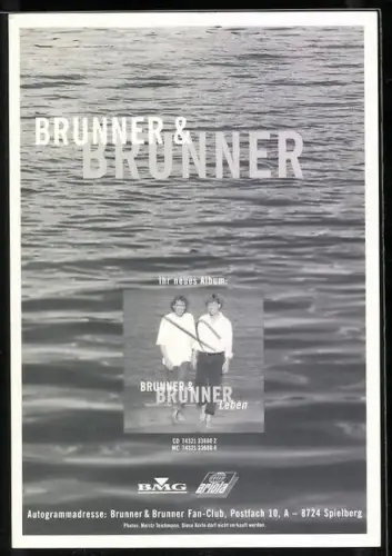 AK Musiker Brunner & Brunner am Strand, Autograph