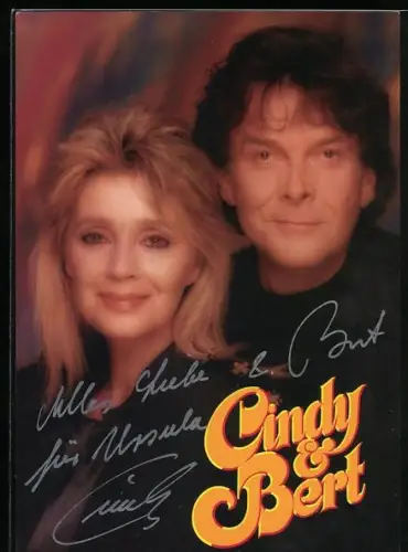 AK Musiker Cindy und Bert im Porträt, Autograph