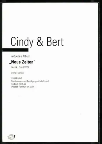 AK Musiker Cindy und Bert im Porträt, Autograph